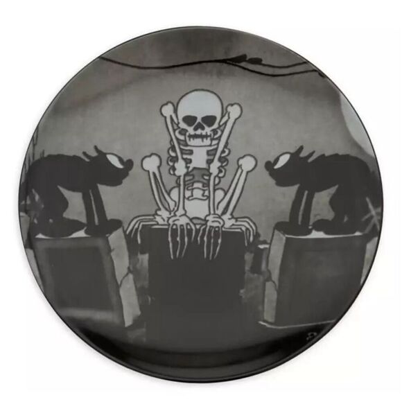 Disney The Skeleton Dance and The Haunted House Scary Ceramic Plate Set Of 4-NIB - Picture 8 of 11